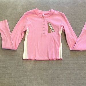 Skims | Cotton Rib Long Sleeve Crop Henley